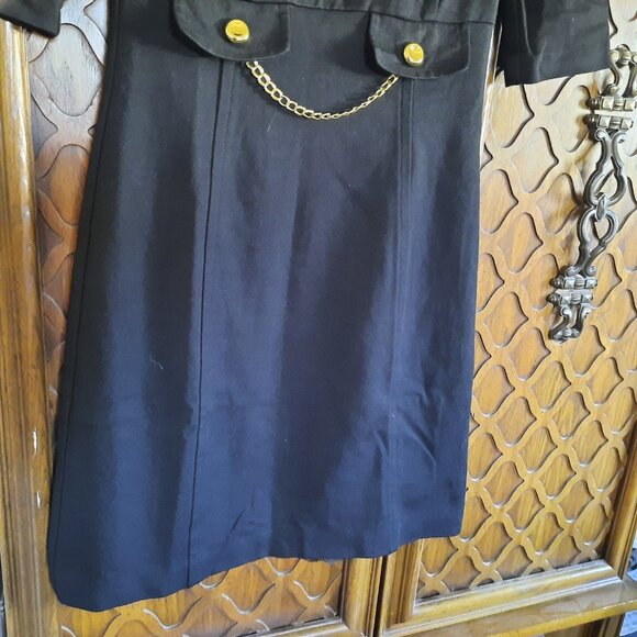 Trina Turk Vintage Gold Waist-Chain Sheath Dress Style# 2116232 - Black, Size S - Picture 6 of 16